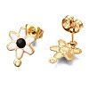 304 Stainless Steel Enamel Stud Earring Findings STAS-T052-43G-M-3