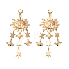 Alloy Sun Chandelier Earrings for Women EJEW-U028-01G-1