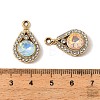 UV Plating Alloy Glass Pendants FIND-K032-45G-3