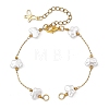 ABS Imitation Pearl Butterfly 304 Stainless Steel Bracelet Making AJEW-JB01650-1