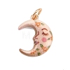Brass Enamel Pendants X-ENAM-I087-03C-1