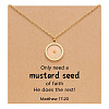 Flat Round 201 Stainless Steel Mustard Seed Pendant Necklaces for Women WG511AE-09-1