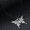 Glow in the Dark Luminous Stainless Steel Butterfly Pendant Necklaces PW-WG86035-01-4