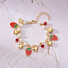 Alloy Enamel & Plastic Pearl & Heart CCB Plastic & Glass Charm Bracelets for Women FS-WG6C398-01-1