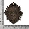 Tibetan Style Alloy Rhinestone & Oval Tray Cabochon Settings TIBEP-5436-AB-LF-3