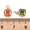 Brass Micro Pave Cubic Zirconia Charms KK-Q085-07G-3