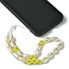 SUPERFINDINGS 1 Set ABS Plastic Imitation Pearl & Wood & Polymer Clay Beaded Mobile Straps HJEW-FH0001-54-4