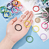 36Pcs 12 Colors Spray-painted Iron Keychain Clasps IFIN-BC0001-17-3