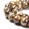 Electroplated Natural Tiger Eye Round Beads Strands G-L598-A04-03-4