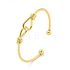 Cross Knot Brass Open Cuff Bangles for Women BJEW-G704-01G-1