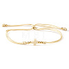 Adjustable Brass & Acrylic Beads Slider Bracelets NV0249-6-1
