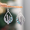 Alloy Synthetic Turquoise Dangle Earrings FS-WG8D1E3-01-1
