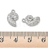 Brass Micro Pave Clear Cubic Zirconia Charms KK-P355-01C-P-3