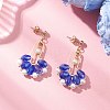 Fan Glass Dangle Stud Earrings EJEW-MZ00674-03-1