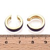 C-Shaped Brass Enamel Cuff Earrings EJEW-T049-07G-4