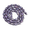Opaque Solid Color Electroplate Glass Beads Strands LS-EGLA-N013-P8mm-B09-2