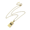 304 Stainless Steel Black Enamel Rectangle with Constellation Pendant Necklaces NJEW-I128-01C-3