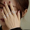 Anti-Tarnish Rhodium Plated 925 Sterling Silver Initial Letter Open Cuff Ring JR852M-7