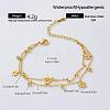 304 Stainless Steel Pave Clear Cubic Zirconia Charm 2-Strand Bracelets for Women QD8727-2-1