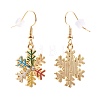 Alloy Enamel Snowflake Dangle Earrings for Christmas X-EJEW-JE04461-2