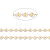 304 Stainless Steel Daisy Flower Link Chains with Enamel AJEW-J035-03G-09-2