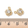 Brass Micro Pave Clear Cubic Zirconia Charms KK-P355-20G-3