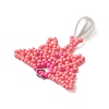 Glass Seed Beaded Butterfly Pendants PALLOY-MZ00484-02-4