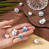 10Pcs 5 Styles Handmade Printed Porcelain Beads PORC-TA0001-81-7