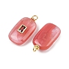 Cherry Quartz Glass Pendants KK-B157-43G-03-2
