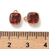 Brass Micro Pave Clear Cubic Zirconia Charms KK-B110-01G-03-3