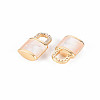 Brass Micro Pave Clear Cubic Zirconia Charms KK-T062-159G-NF-3