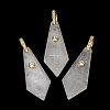 Natural Quartz Crystal Beaded European Dangle Charms GG-CBA9389-03G-1