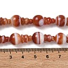 Natural Banded Agate 3-Hole Guru Bead Strands G-K149-57-2