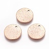 Ion Plating(IP) 304 Stainless Steel Textured Pendants STAS-I098-01-12mm-RG-3