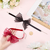 2Pcs 2 Colors Gauze Bowknot Fabric Choker Necklaces for Women AJEW-CP0011-95-3