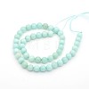 Dyed Faceted Round Natural Amazonite Beads Strands G-E302-095-8mm-2