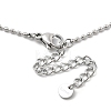 304 Stainless Steel Cubic Zirconia Teardrop & Flat Round Bib Ball Chain Necklaces for Women NJEW-F328-11P-07-3