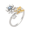 Brass Micro Pave Cubic Zirconia Rotating Cuff Rings for Women RJEW-C132-06P-2