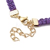 Braided Waxed Polyester Rectangle Link Chain Bracelets BJEW-JB10000-03-4