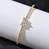 Brass Micro Pave Clear Cubic Zirconia Cuff Bangles KK-D112-04G-1