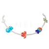 Summer Beach Handmade Lampwork Fish Octopus & Porcelain Flower & Star Natural Shell & Electroplate Glass Beaded Necklaces NJEW-TA00248-2
