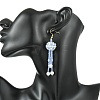 Glass Seed with Glass Pearl Tassel Dangle Earrings EJEW-MZ00727-01-3