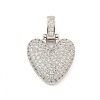 Brass Micro Pave Clear Cubic Zirconia Pendants KK-B099-01P-V-1