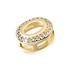 Brass Micro Pave Clear Cubic Zirconia Initial Spacer Bars KK-E802-34G-O-2
