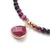Teardrop Pendant Necklace with Round Beaded Chains NJEW-JN03921-5