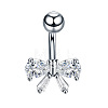 Clear Cubic Zirconia Belly Button Rings WG9960A-30-1