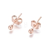 Ion Plating(IP) 304 Stainless Steel Stud Earrings EJEW-L215-57A-RG-1