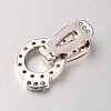 Brass Micro Pave Cubic Zirconia Fold Over Clasps ZIRC-M044-P-RS-2