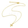 304 Stainless Steel Micro Pave Clear Cubic Zirconia Religion Cross Pendant Necklaces for Women WG29A99-01-5