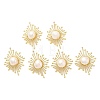 Natural Pearl Sun Stud Earings KK-M251-21G-1